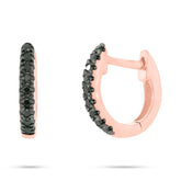 0.06ct 14k Rose Gold Black Diamond Huggie Earring